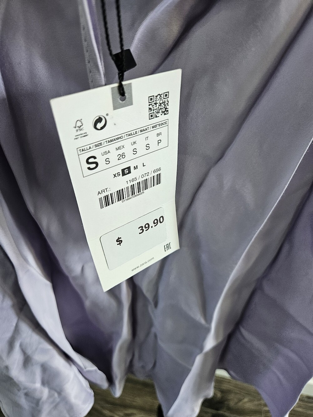 New Zara pastel lilac satin effect mini slip dress with a cross-back design - Picture 3 of 6